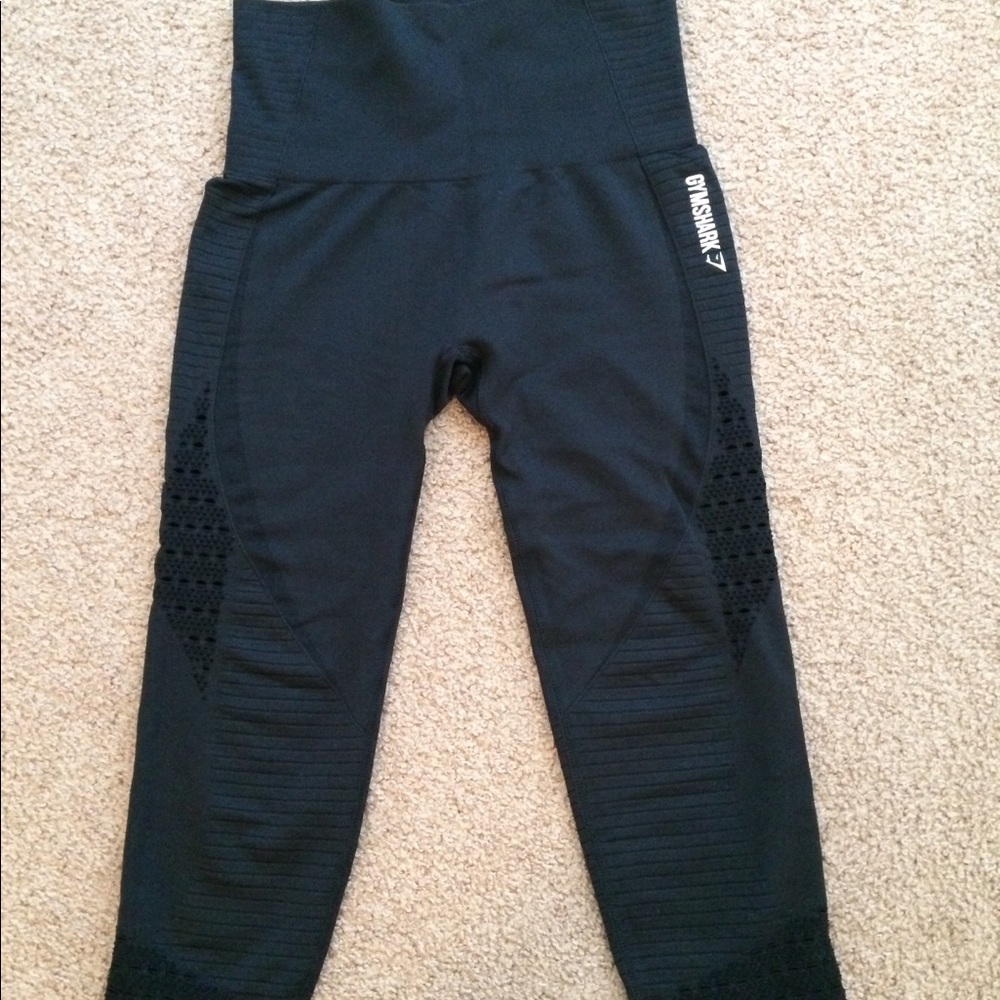 Gymshark seamless energy high waisted crops-black